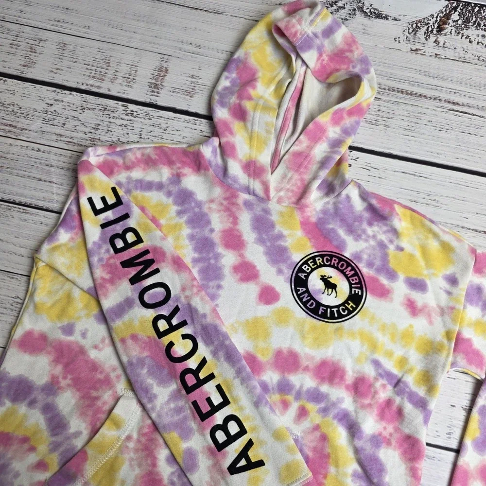Abercrombie & Fitch Girl Juniors 11/12 Active Hoodie Sweatshirt‎ Light Tie Dye